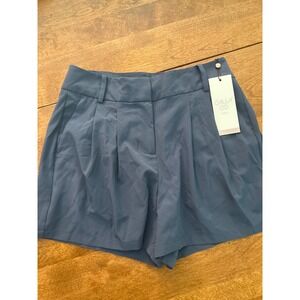 CALLA SO High Rise Pleated Shorts Womens Traditional Ardosia Slate‎ Blue